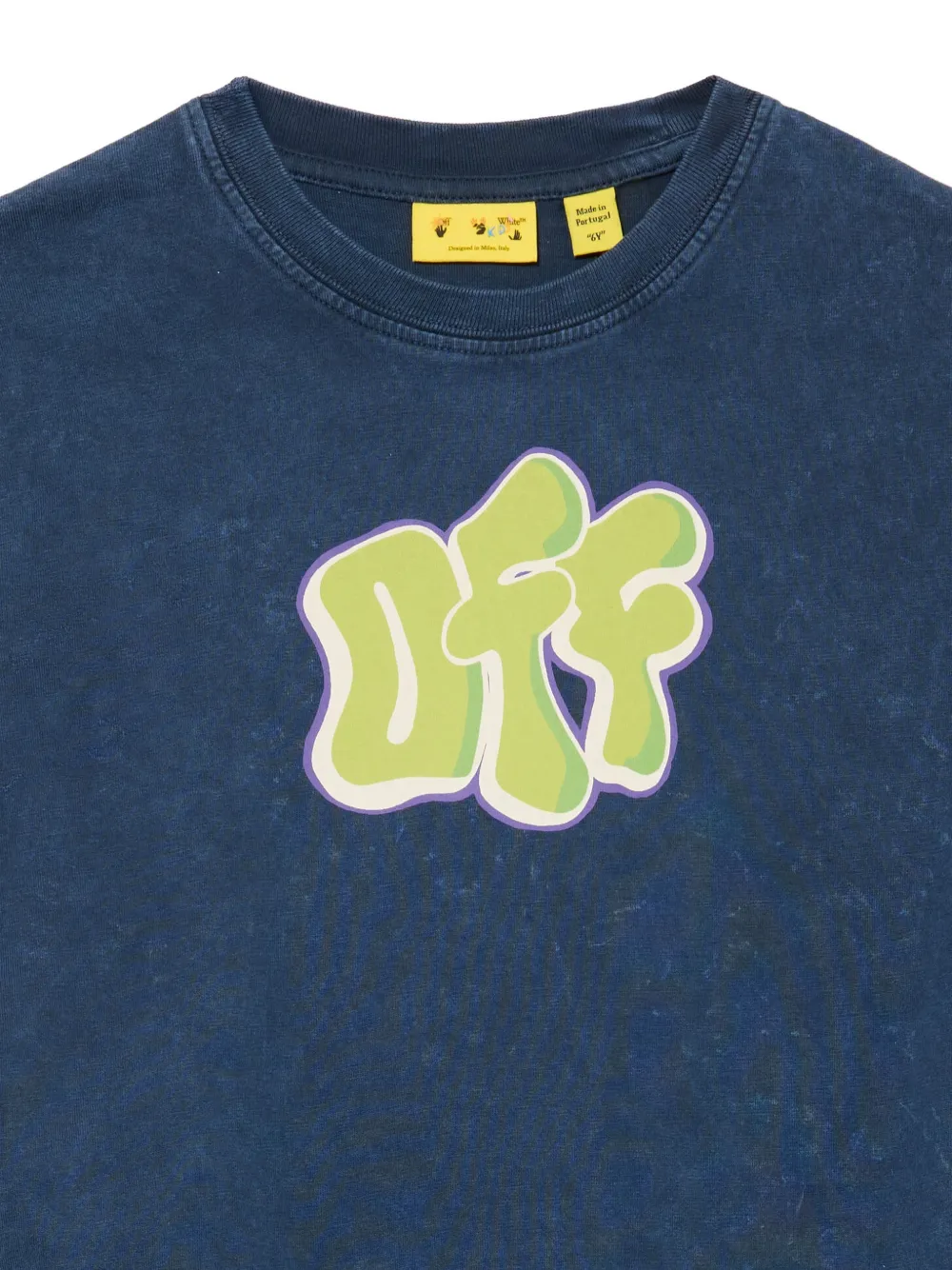 Off-White Kids T-shirt met graffitiprint Blauw