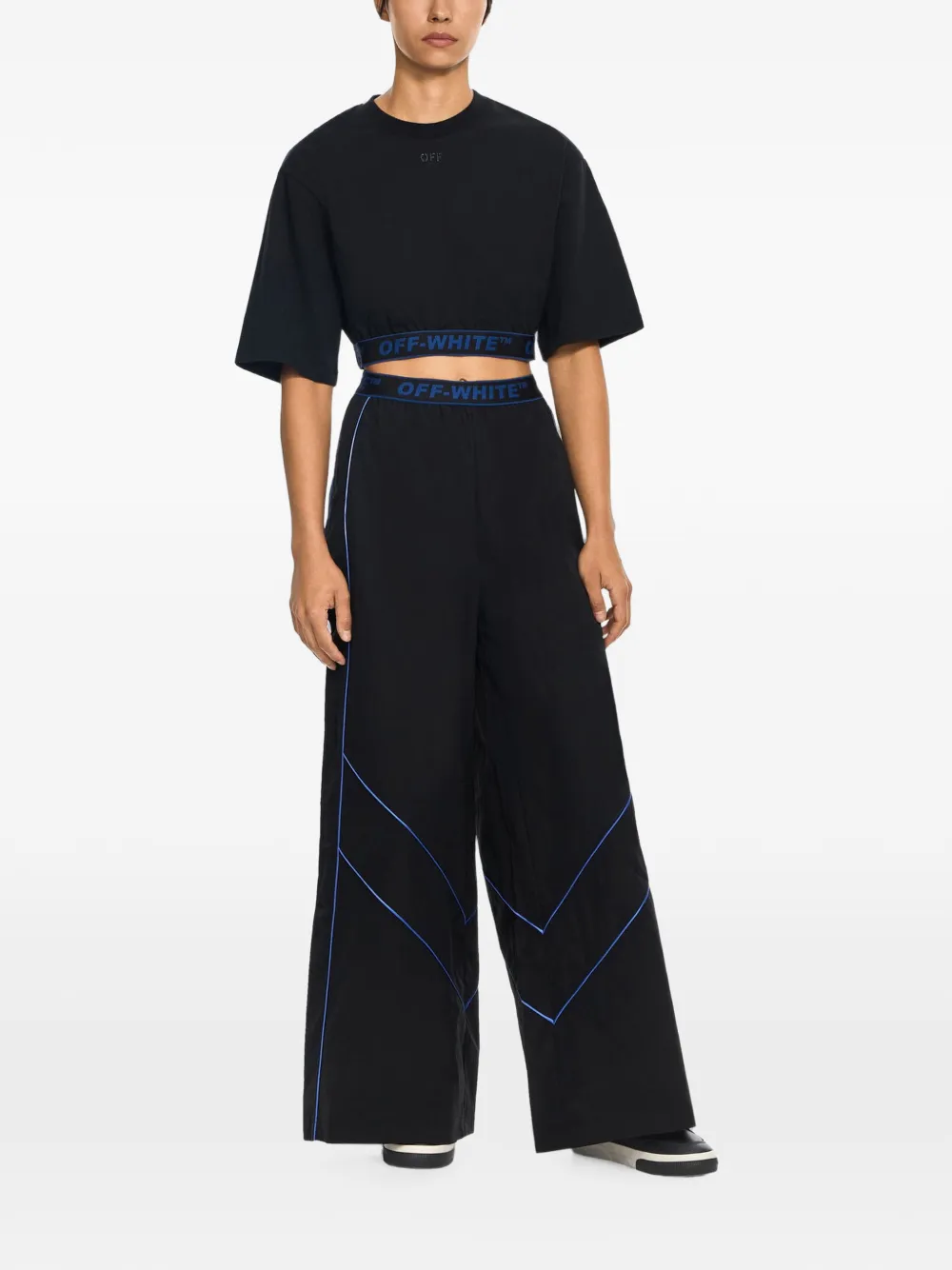 Off-White Trainingsbroek met logoband en afwerking Zwart
