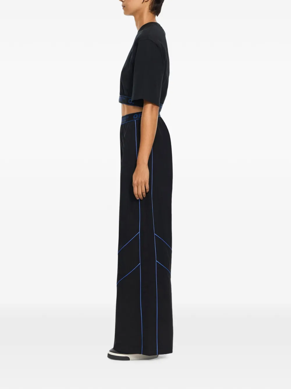 Off-White Trainingsbroek met logoband en afwerking Zwart