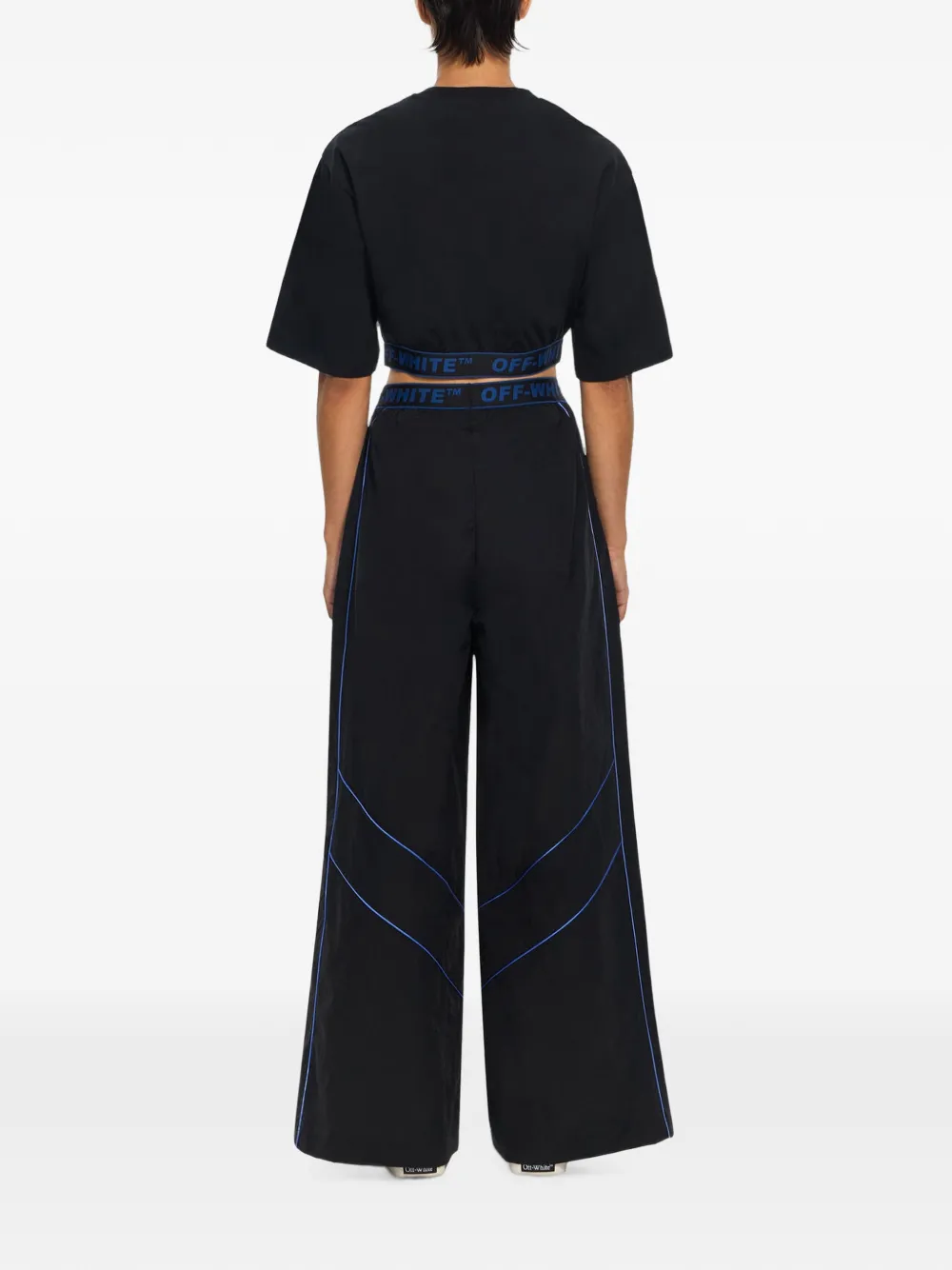 Off-White Trainingsbroek met logoband en afwerking Zwart