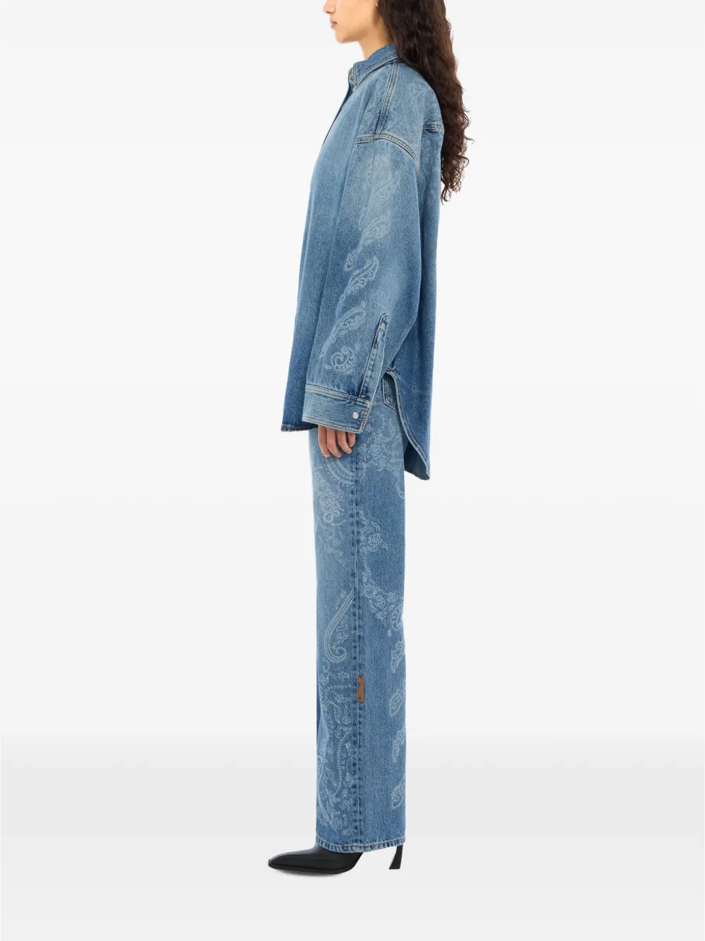Off-White Susy denim broek met paisley-print Blauw