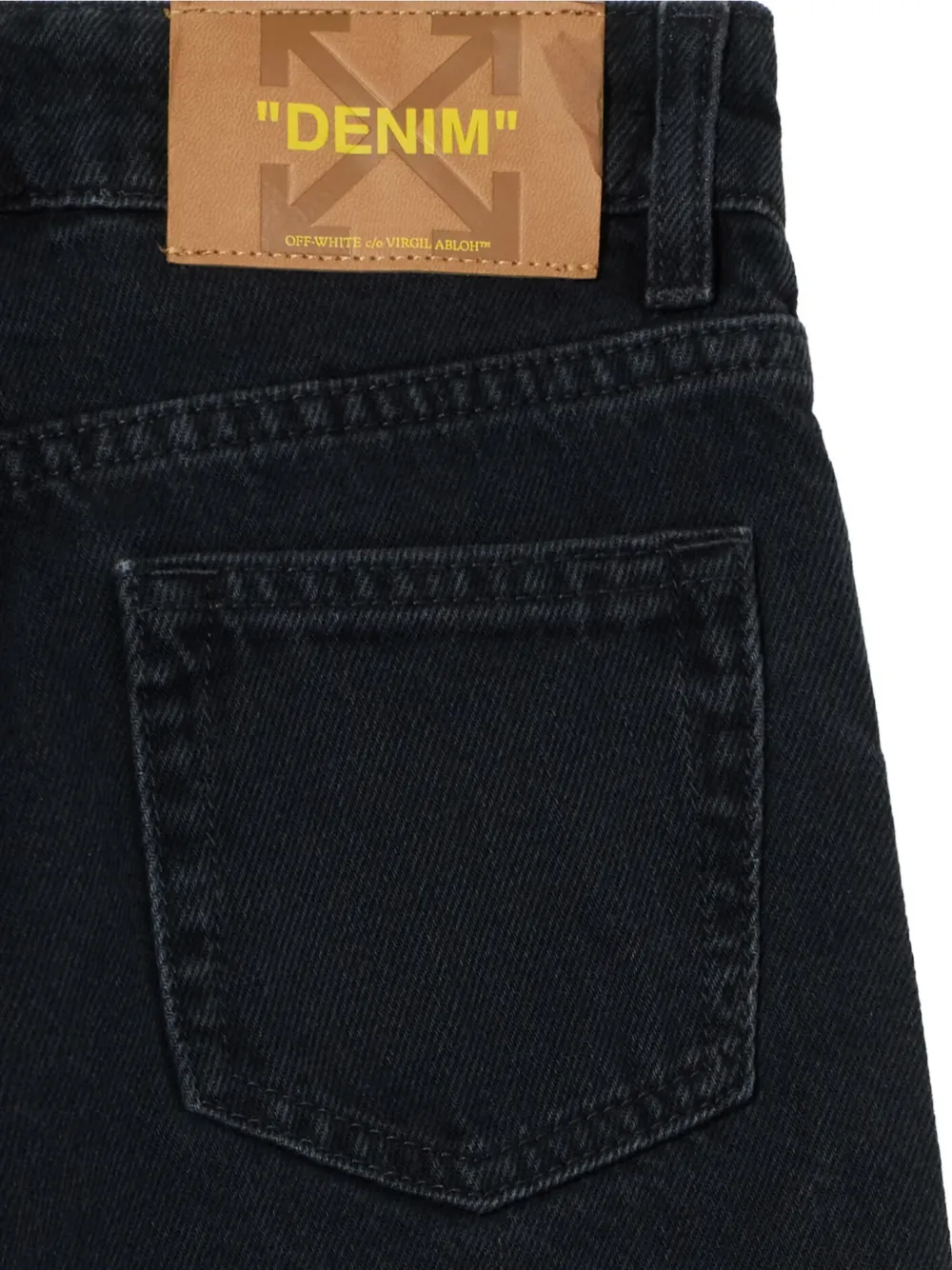 Off-White Kids Diagonal Marker jeans Zwart