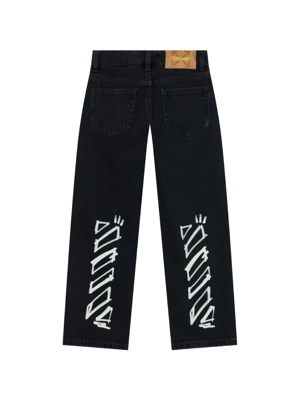 Off-White Kids Diagonal Marker jeans Zwart