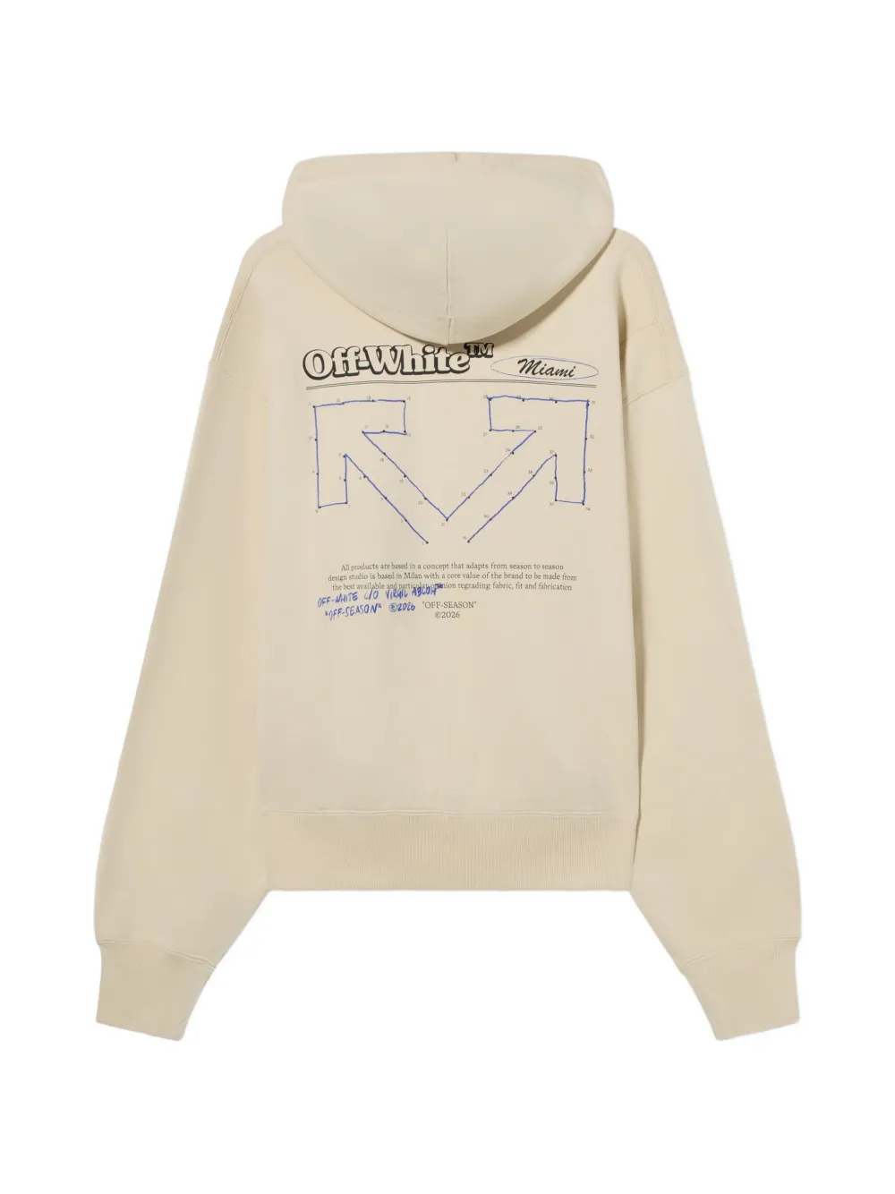 Off-White CG Uni Miami Connectdots reg hoodie Beige