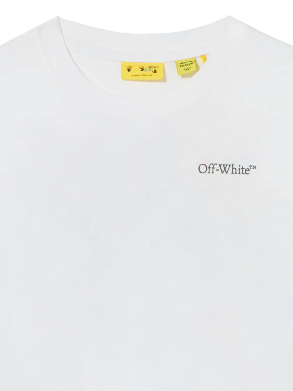 Off-White Kids Arrow Monogram logo-print T-shirt Wit