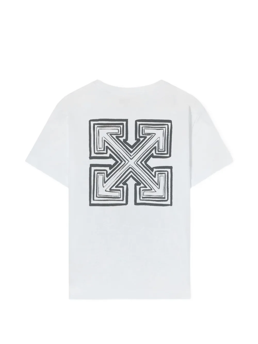 Off-White Kids Arrow Monogram logo-print T-shirt Wit