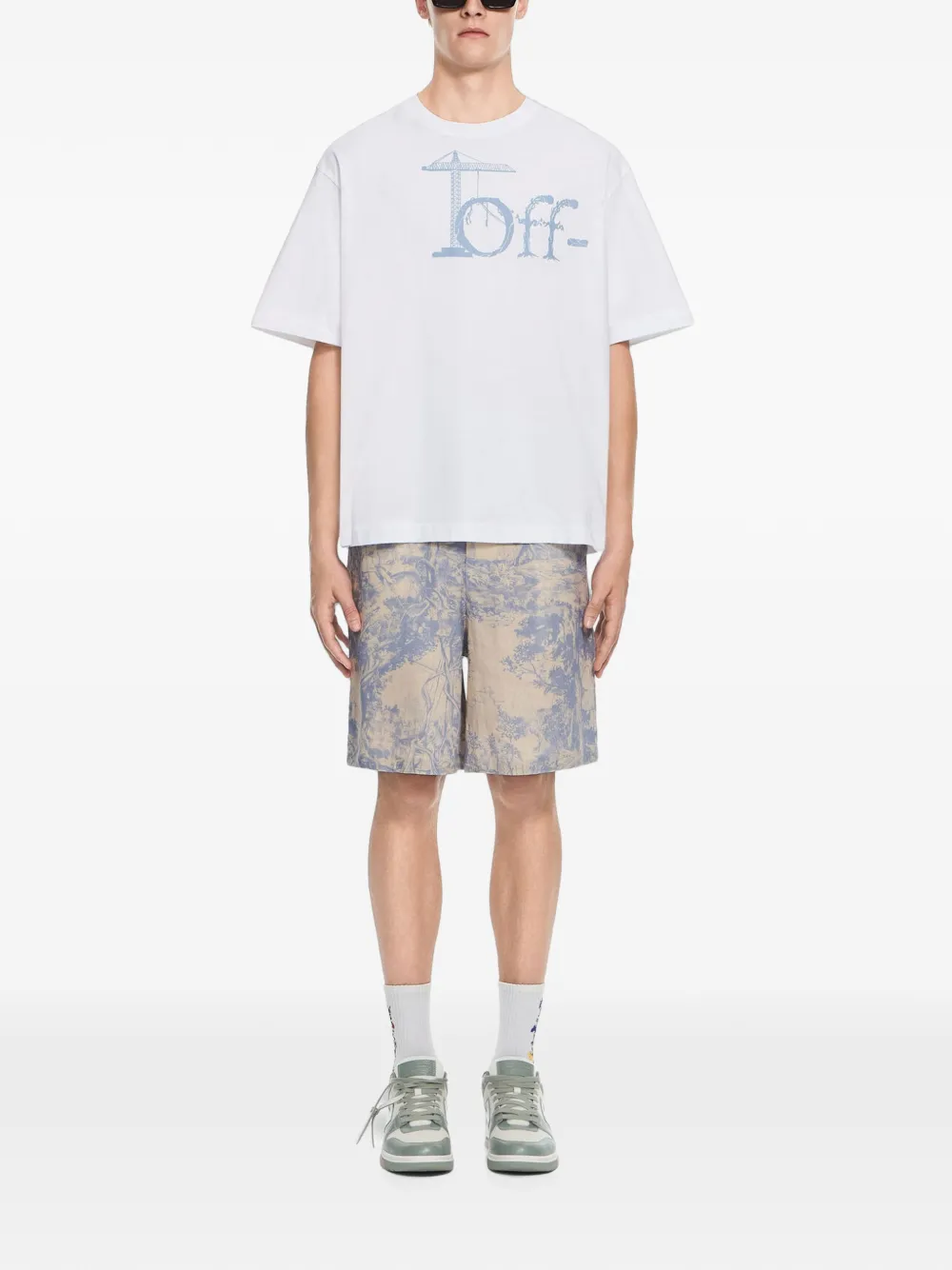 Off-White City Nature popeline bowlingshirt Wit