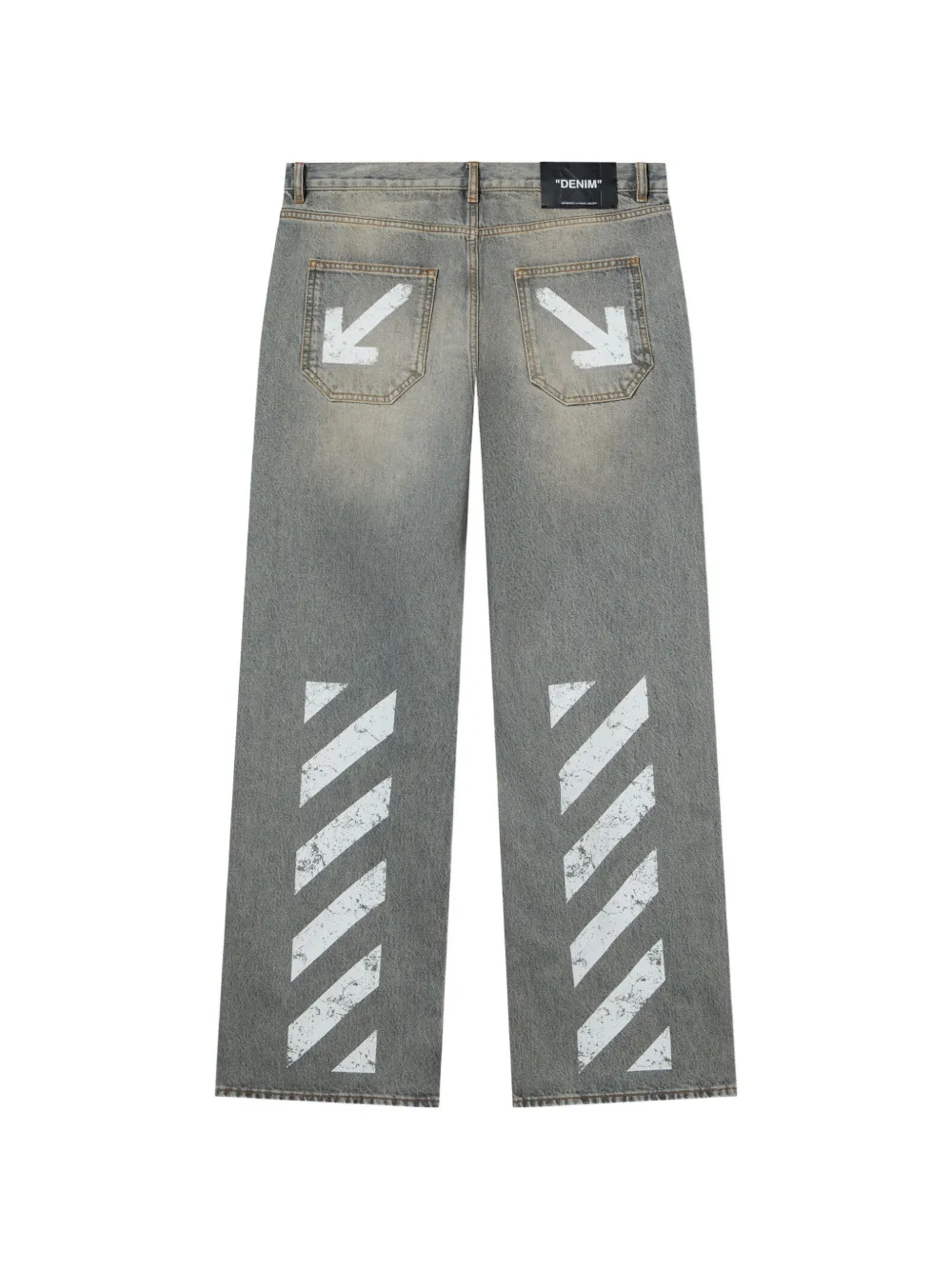Off-White Half-Arrow slim-fit ruimvallende jeans Blauw