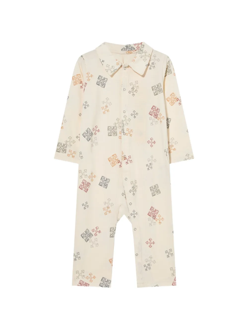 Off-White Kids Arrow-print romper Beige