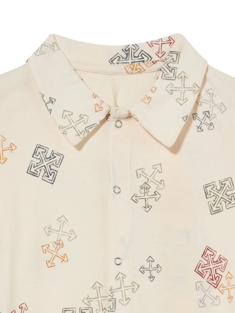 Off-White Kids Arrow-print romper Beige