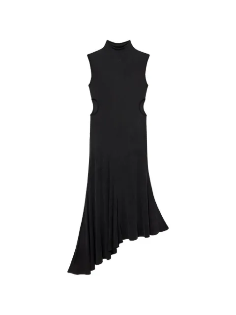 Off-White cupro rib Meteor asymmetric dress