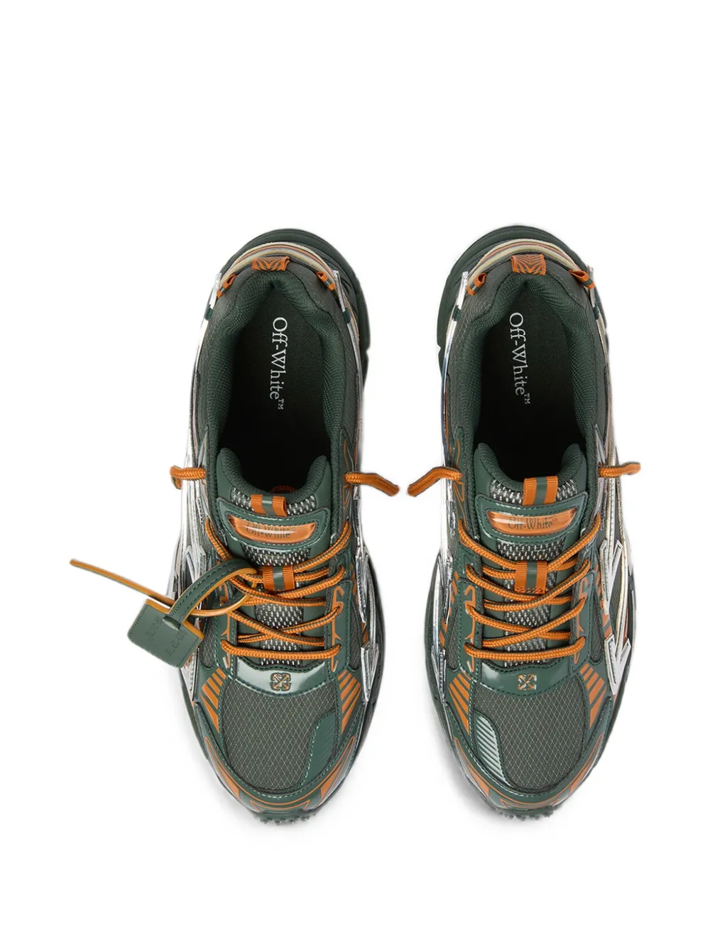 Off-White Sneakers met vlakken Groen