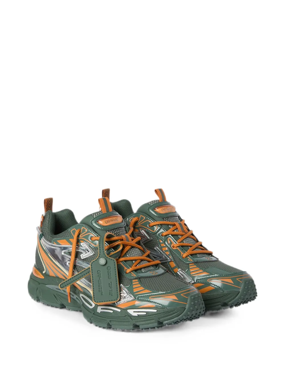 Off-White Sneakers met vlakken Groen