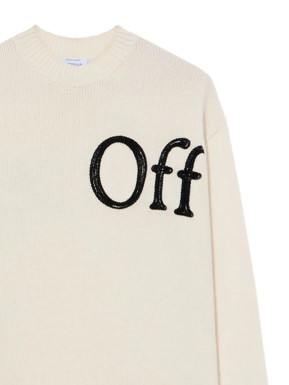 Off-White Bookish trui met logo-patch Beige