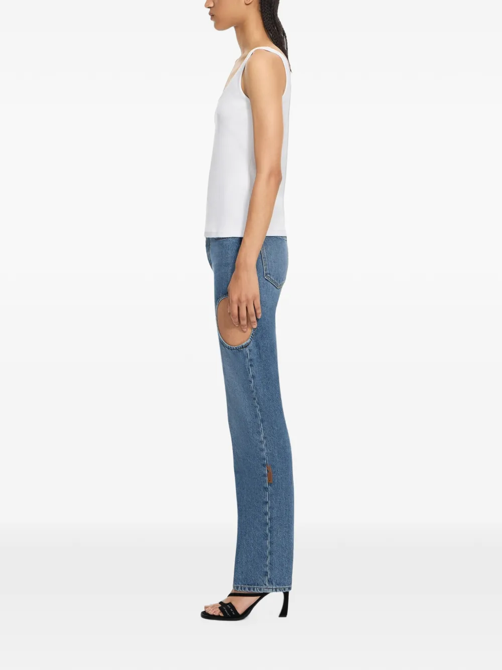 Off-White Geribbelde top met geborduurd logo Wit