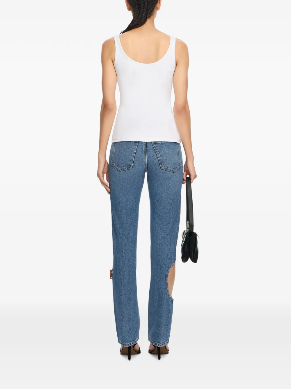 Off-White Geribbelde top met geborduurd logo Wit