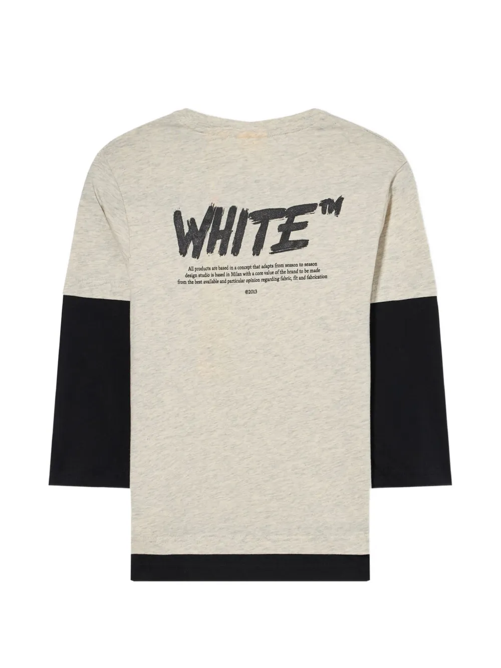Off-White Kids logo-print double-layer T-shirt Grijs