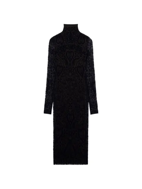 Off-White robe mi-longue floquée à motif cachemire