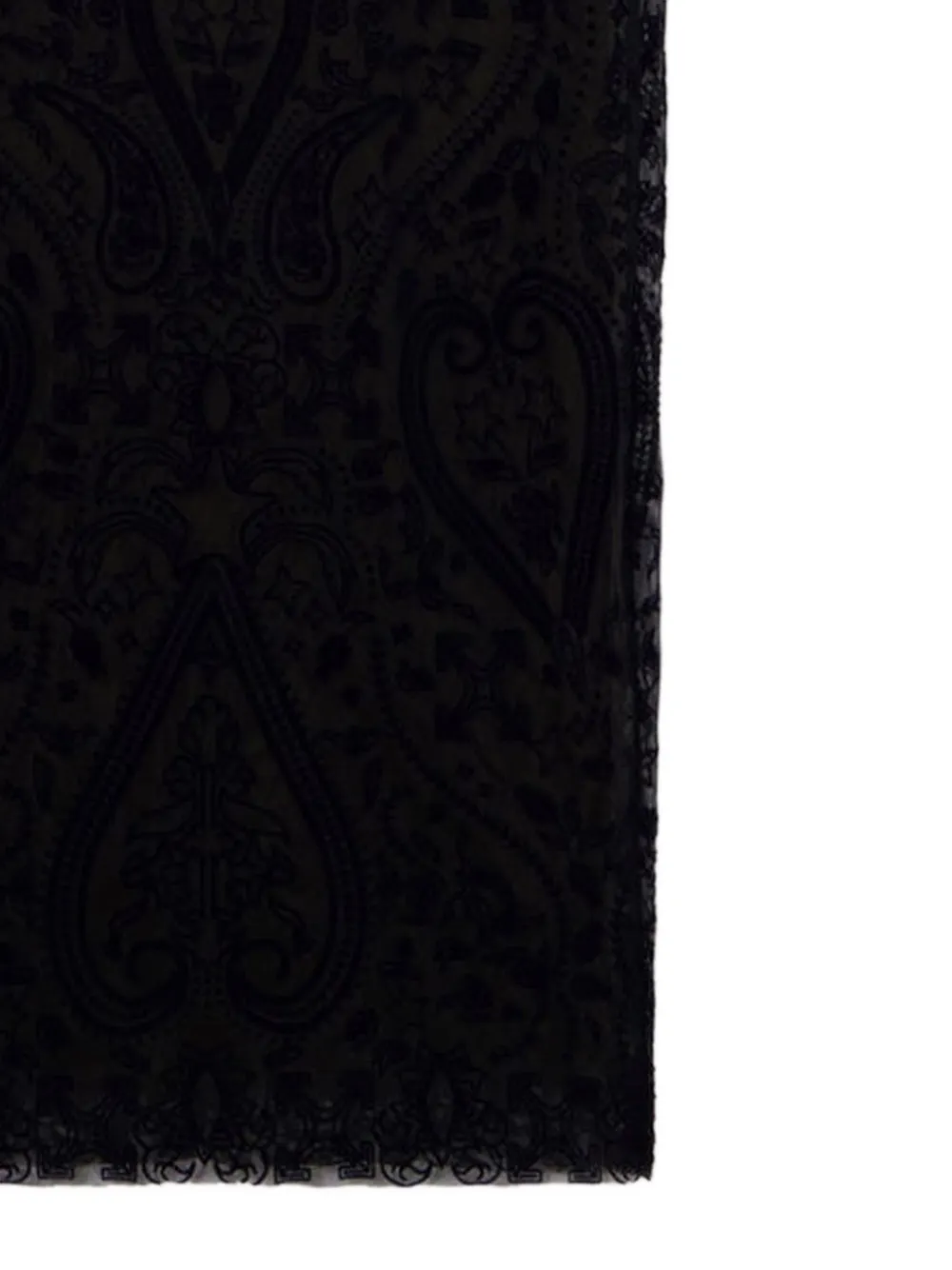 Off-White Gesmockte midi-jurk met paisley-print Zwart