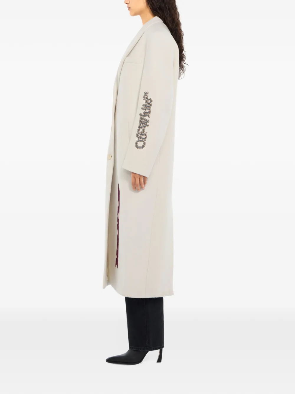 Off-White Racing lange jas Beige