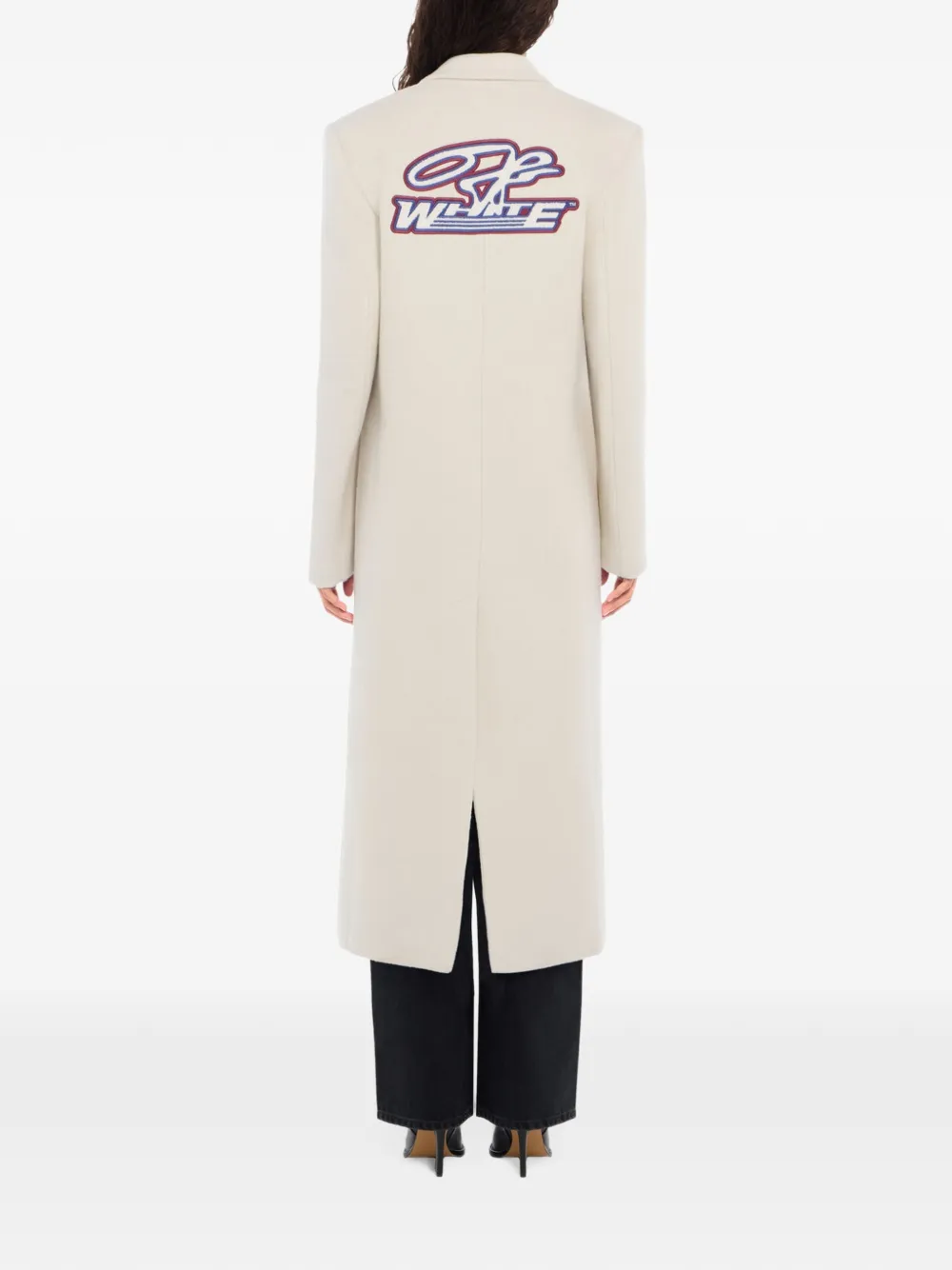 Off-White Racing lange jas Beige