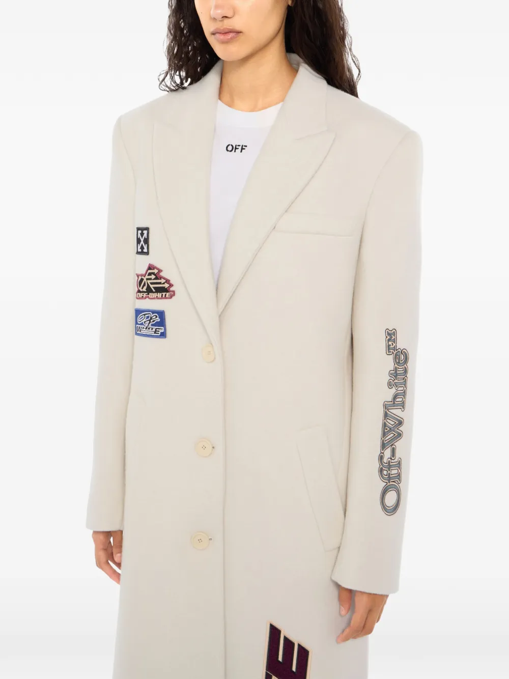 Off-White Racing long coat - Toni neutri