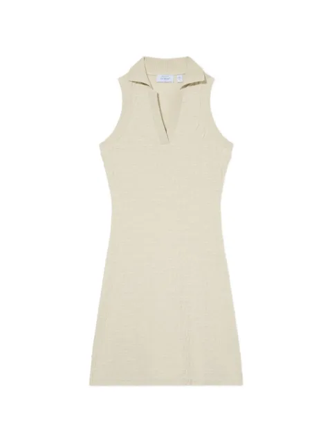 Off-White vestido corto con logo en jacquard