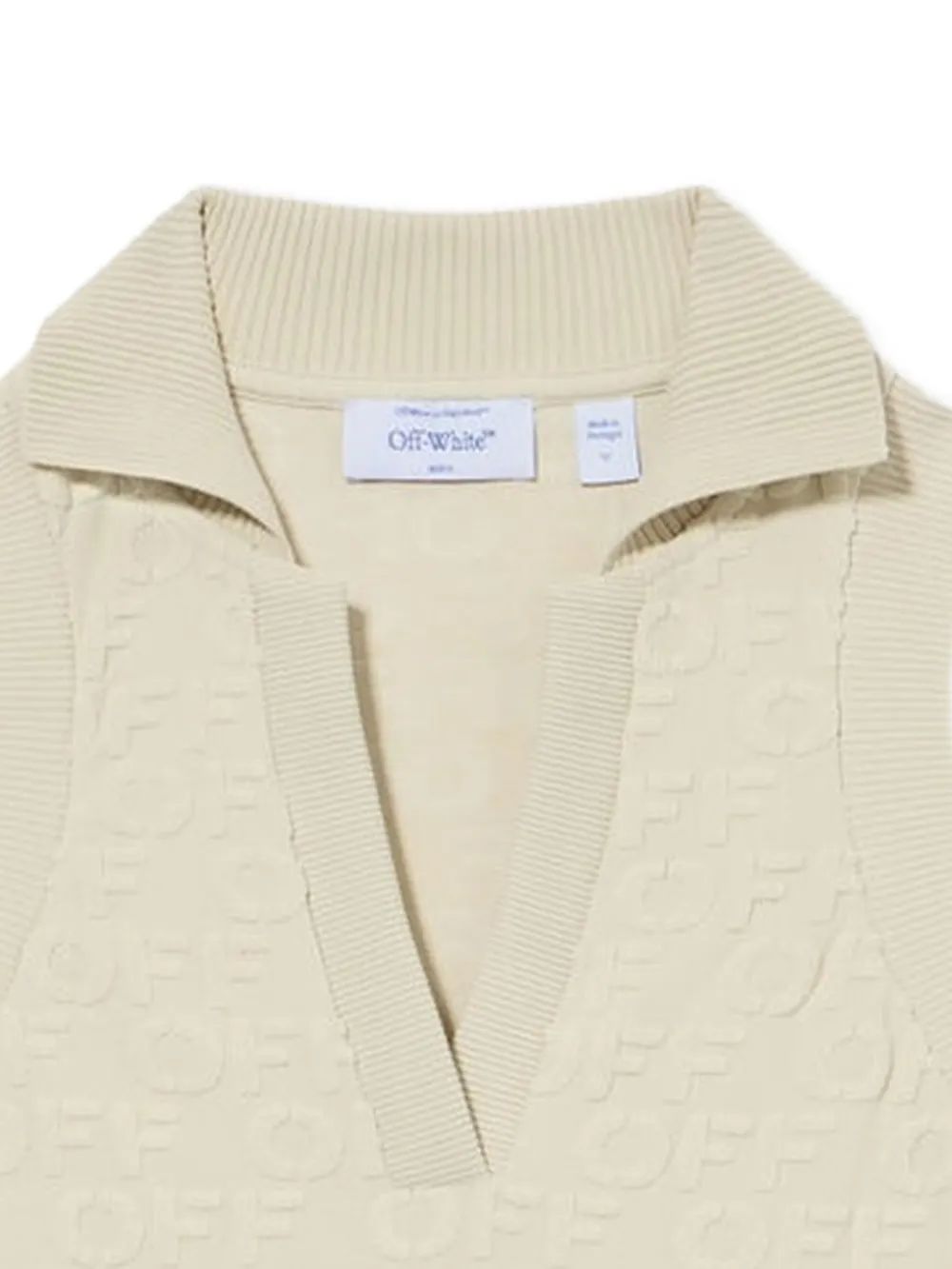 Off-White Mini-jurk met logo jacquard Beige