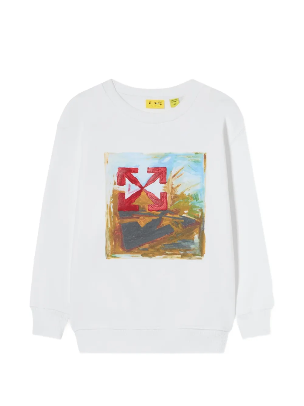 Off-White Kids pull Arrow Painting - Blanc Off-White Kids pull Arrow Painting - Blanc