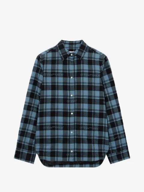 Off-White check-print padded shirt