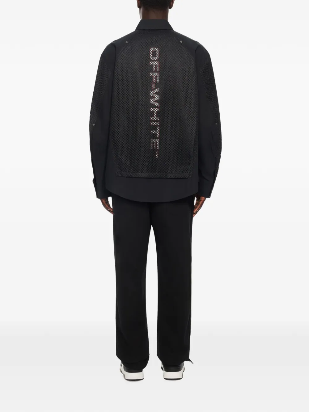 Off-White Racing Staff mesh shirtjack Zwart