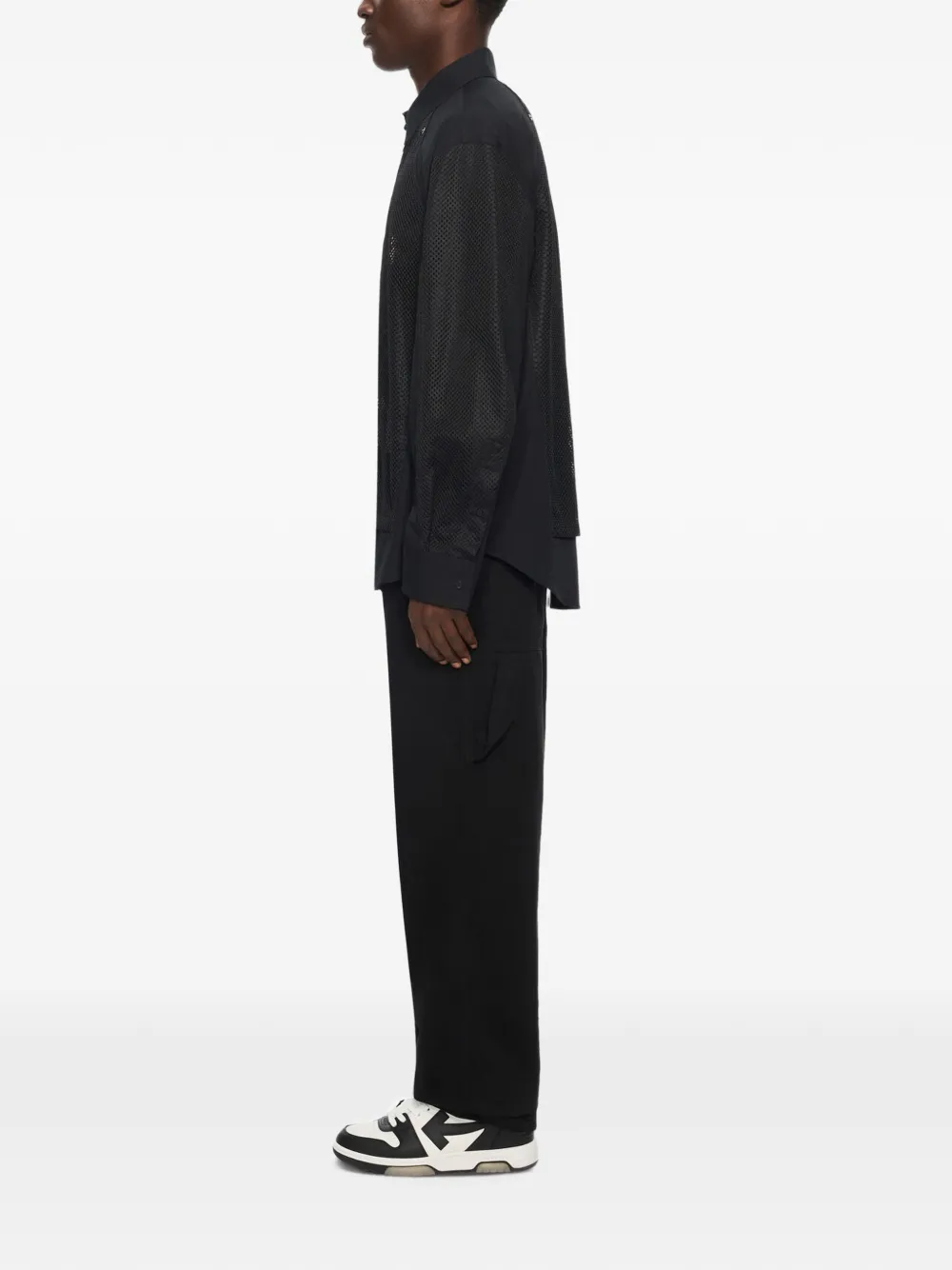 Off-White Racing Staff mesh shirtjack Zwart