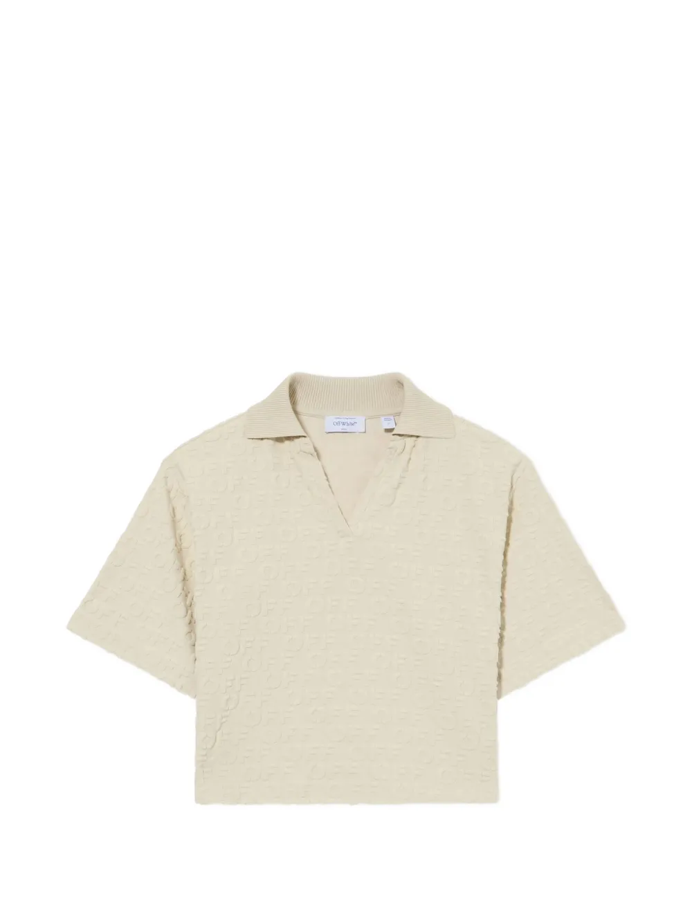 Off-White Cropped T-shirt met logo-patroon Beige
