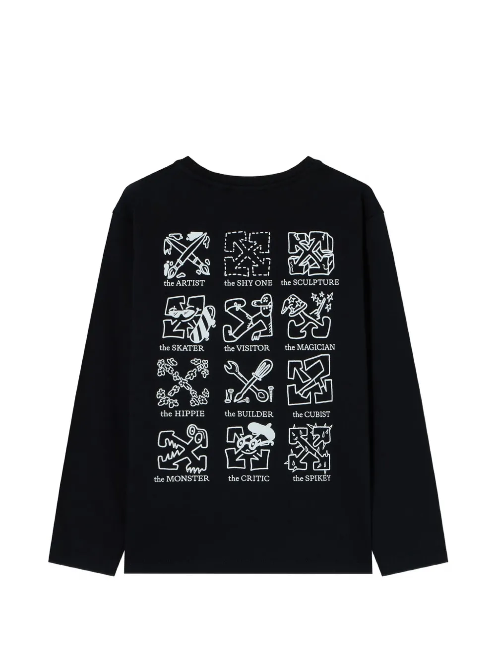 Off-White Kids Multilogo long-sleeve T-shirt Zwart