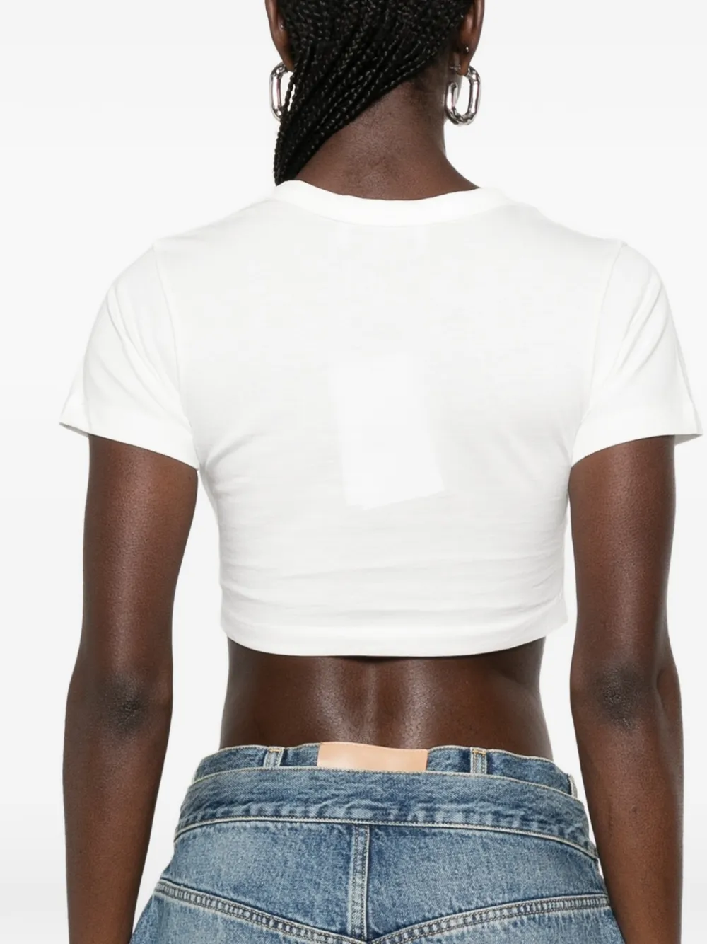 The Attico Cropped T-shirt met logoprint Wit