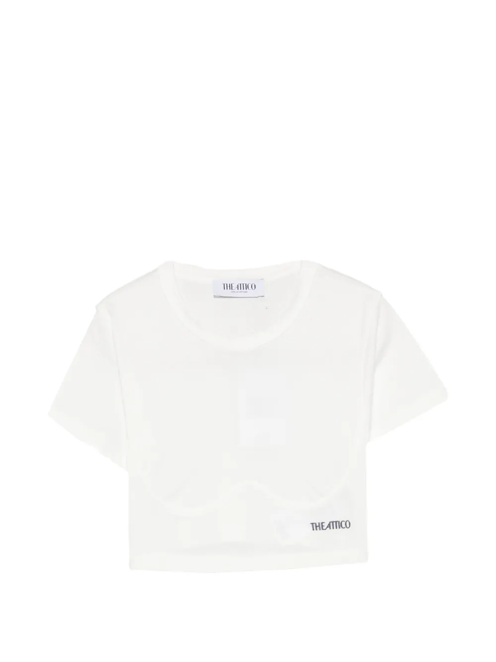 The Attico logo-print cropped T-shirt - Weiß
