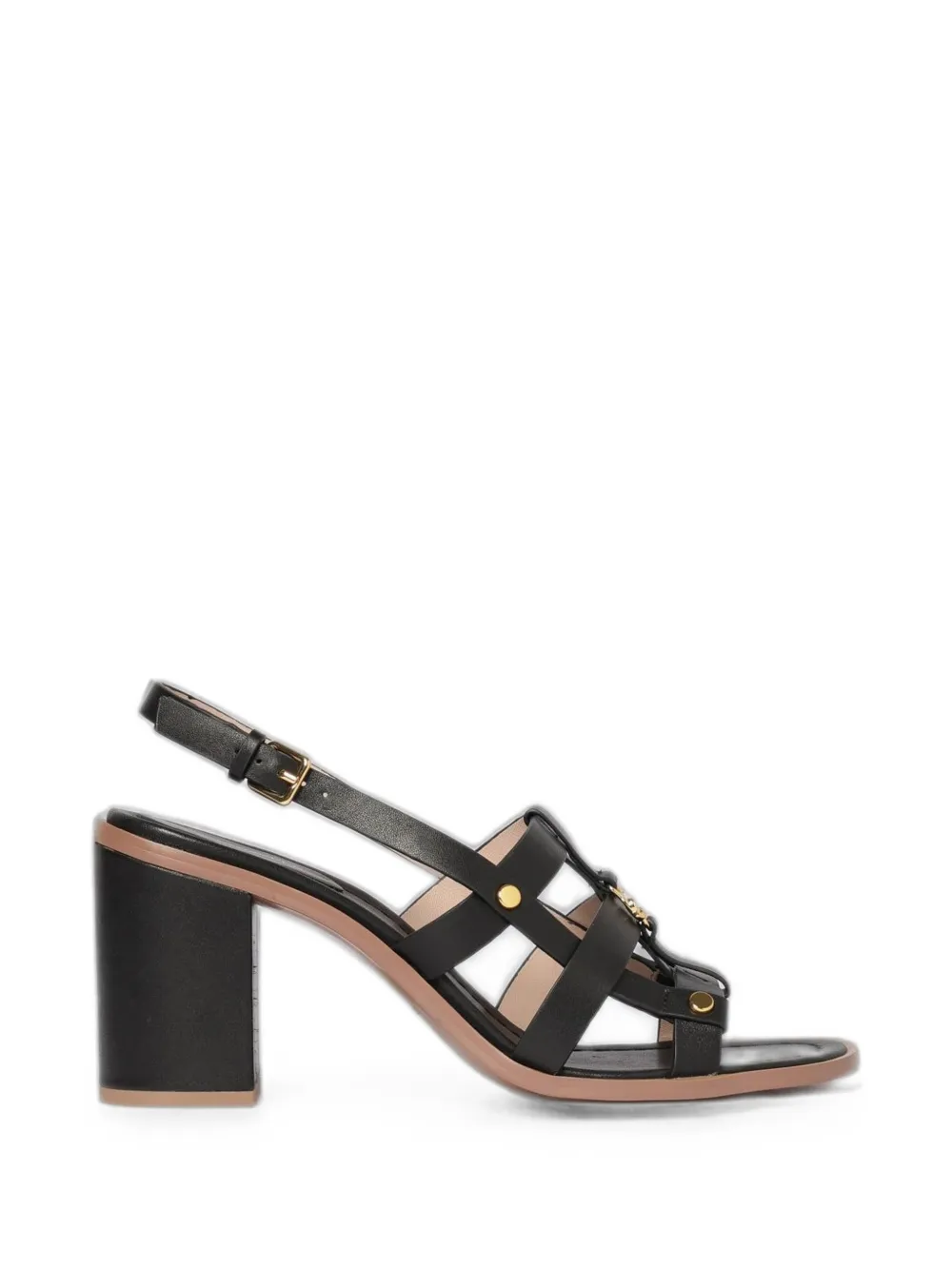 Coccinelle leahter heeled sandals Zwart