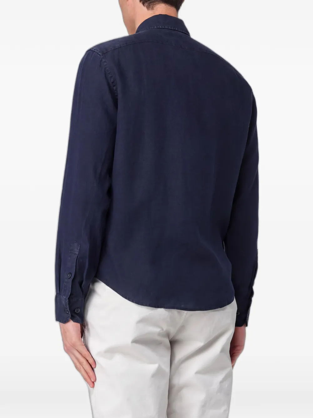 Blauer Linnen overhemd Blauw