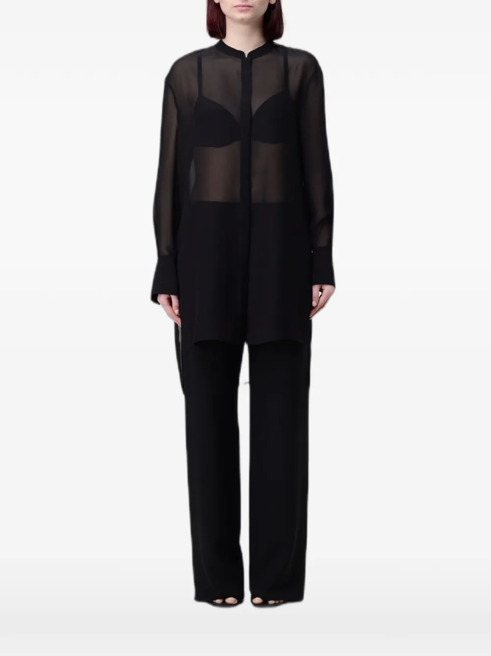 Emporio Armani semi-sheer shirt - Nero