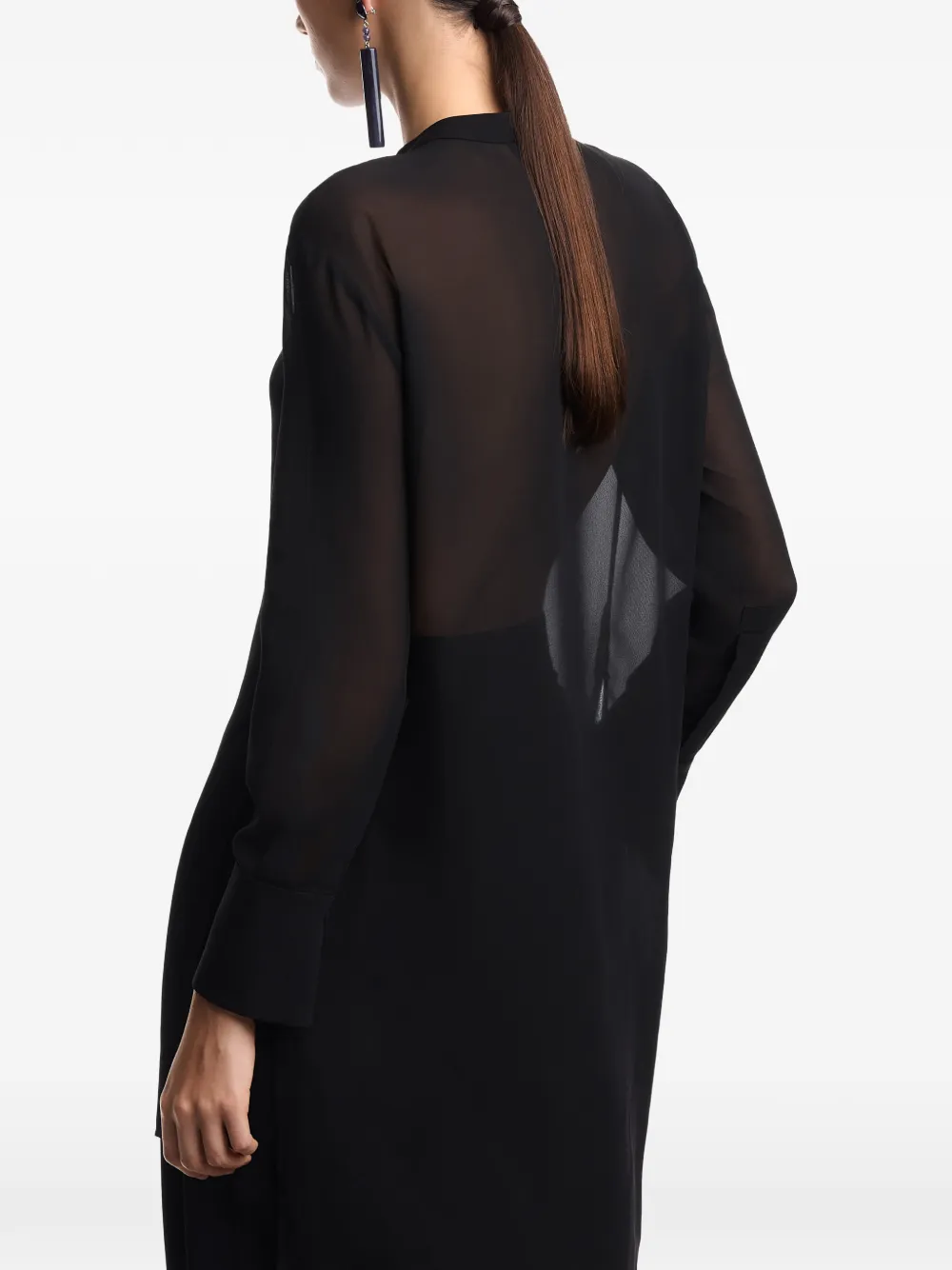 Emporio Armani Semi-doorzichtige blouse Zwart