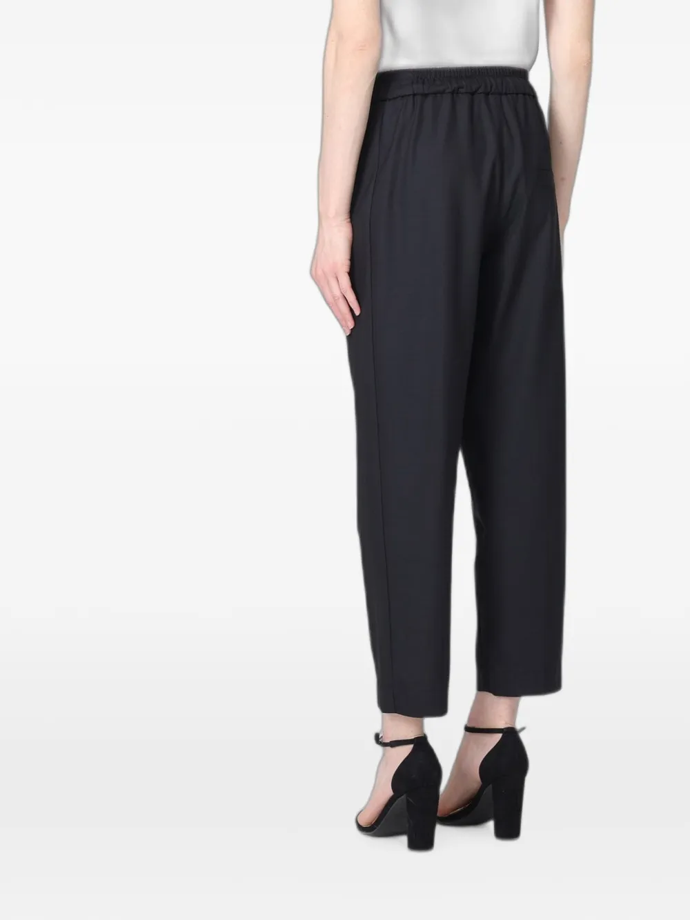 Tela Cropped broek met elastische taille Blauw