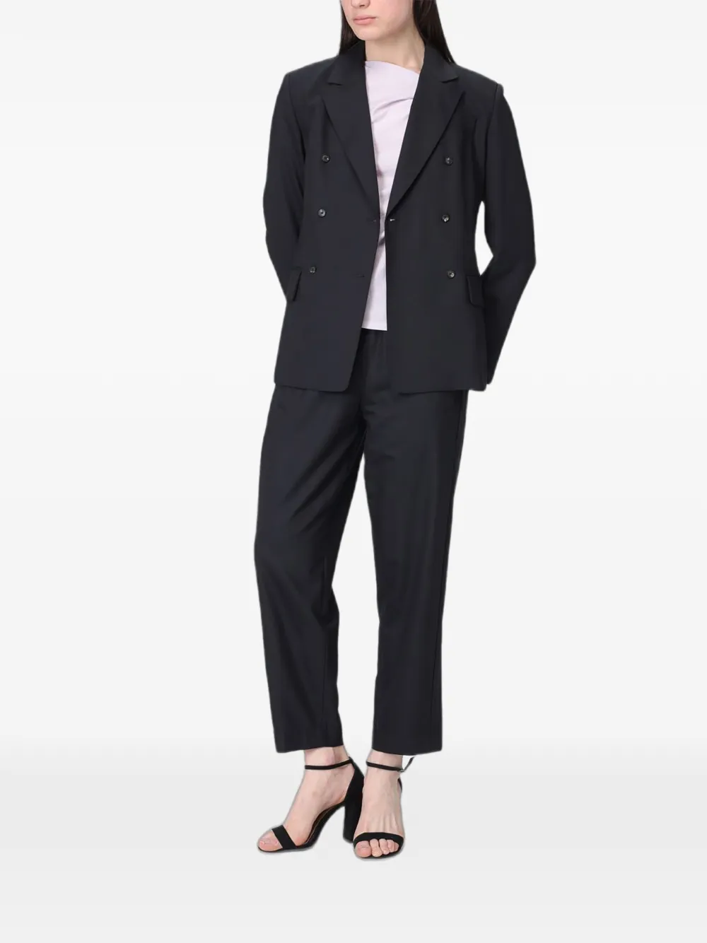 Tela Cropped broek met elastische taille Blauw