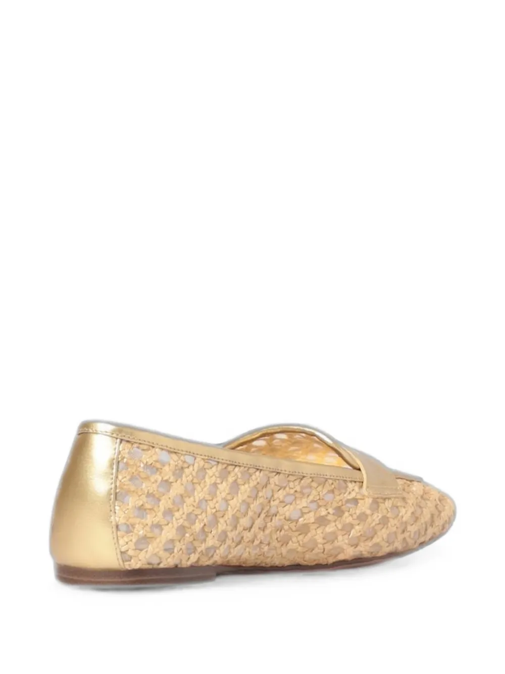 TWINSET perforated raffia loafers Beige