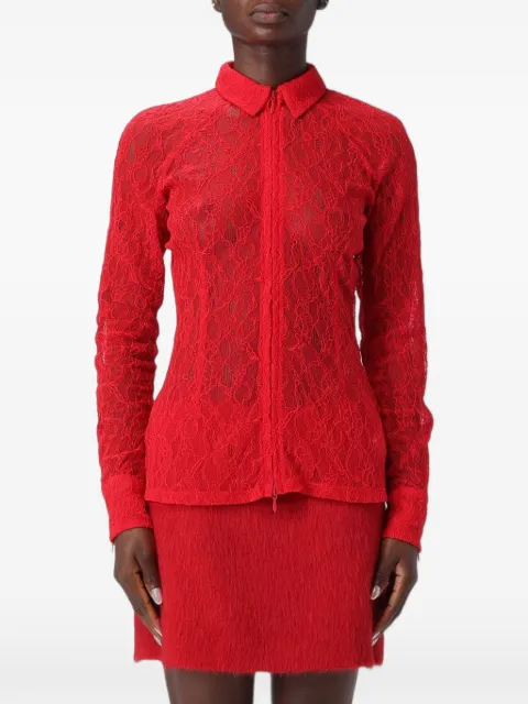 MSGM camisa de encaje con cremallera