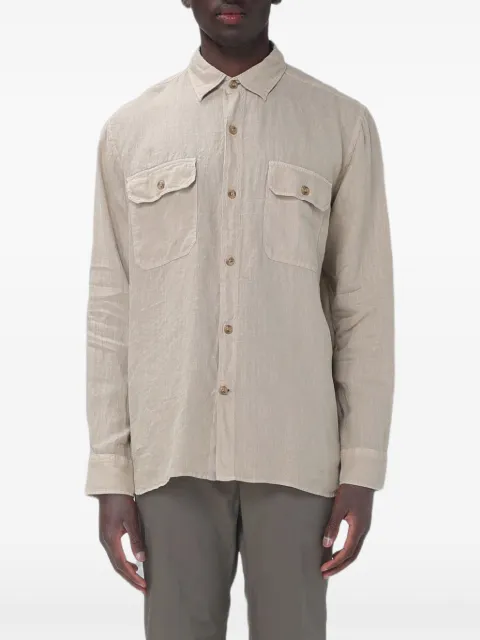 BROOKSFIELD utility-pocket linen shirt