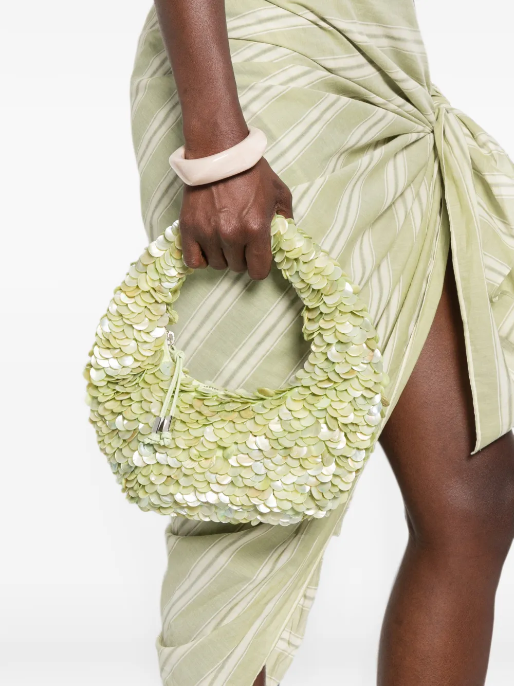 STAUD Reef shopper verfraaid met pailletten Groen