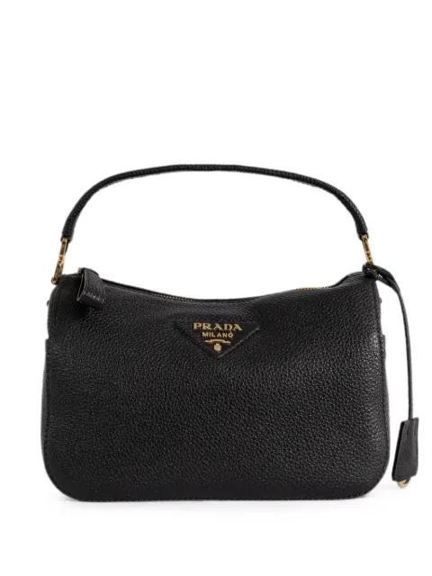 Prada small logo-plaque leather shoulder bag