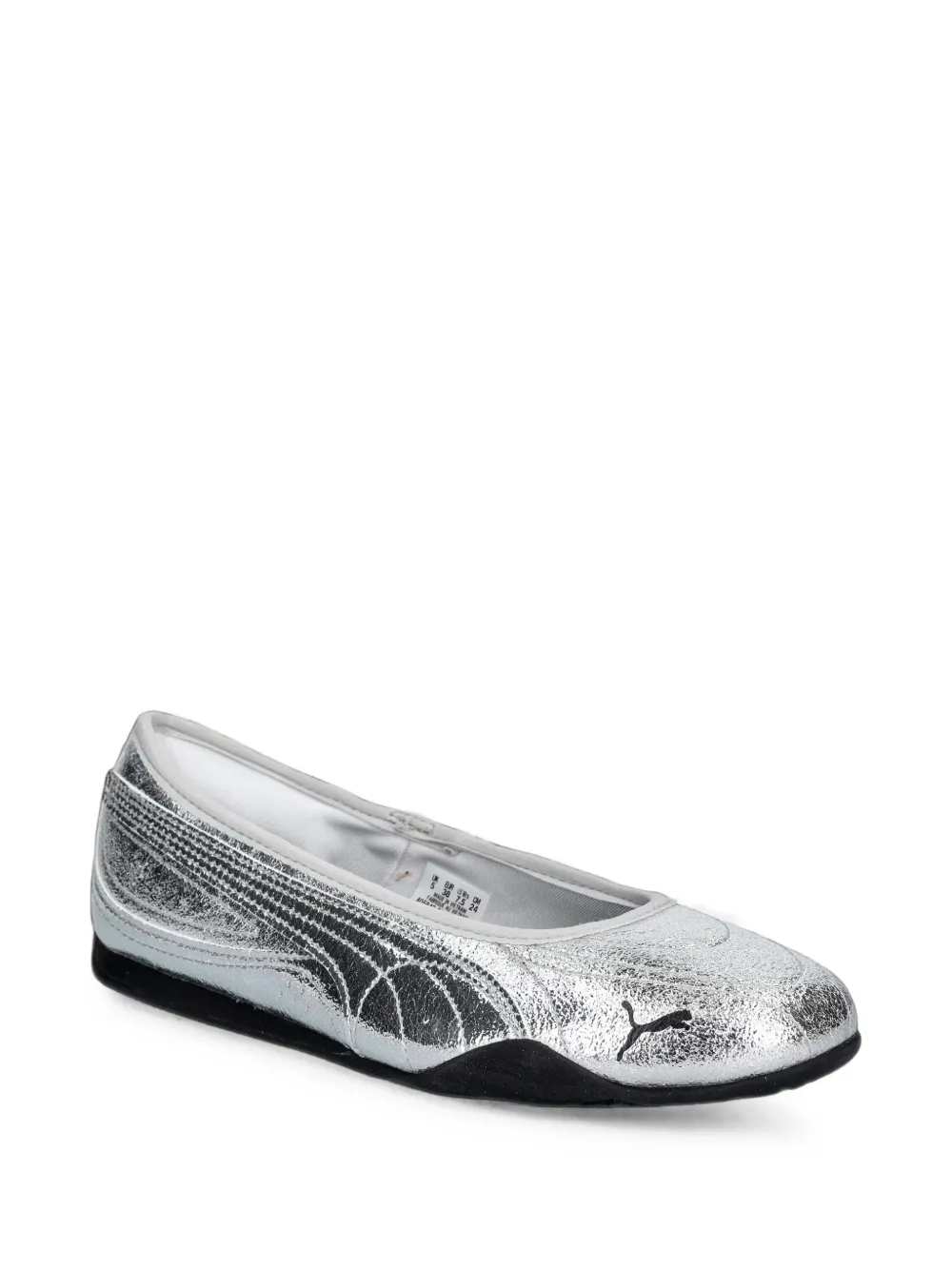 PUMA Catch Metallic Whisper metallic-effect ballet flats Zilver