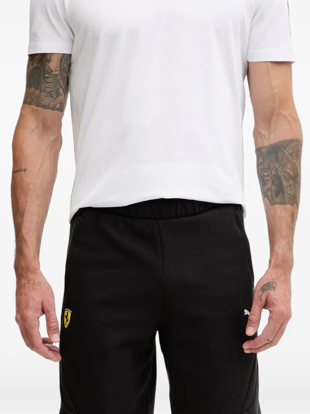 PUMA x Scuderia Ferrari logo-patch shorts Zwart