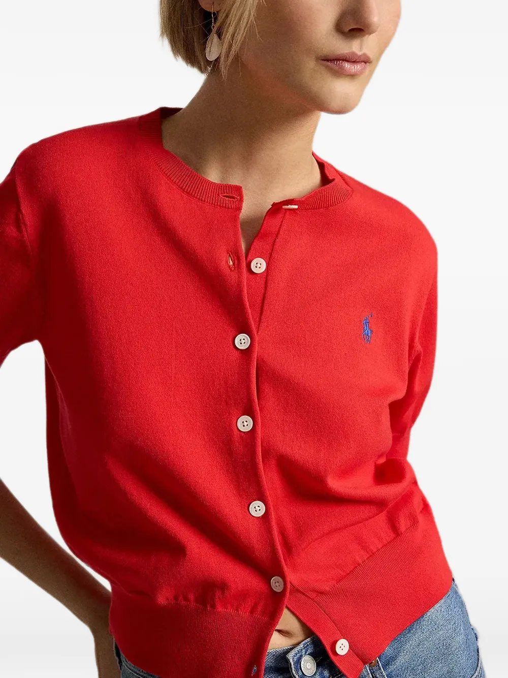 Polo Ralph Lauren Vest met geborduurd logo en korte mouwen Rood
